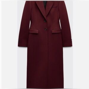Elegant Burgundy Long Coat Zara